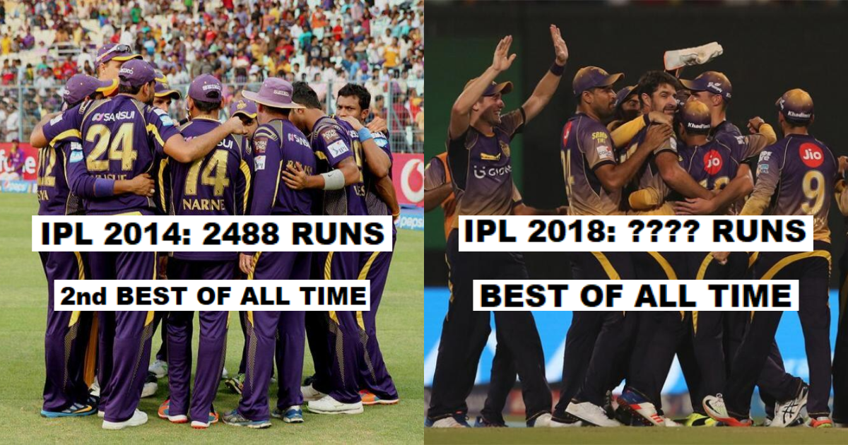 Season Wise Break Up Of Runs Scored By Kolkata Knight Riders (KKR) In The IPL