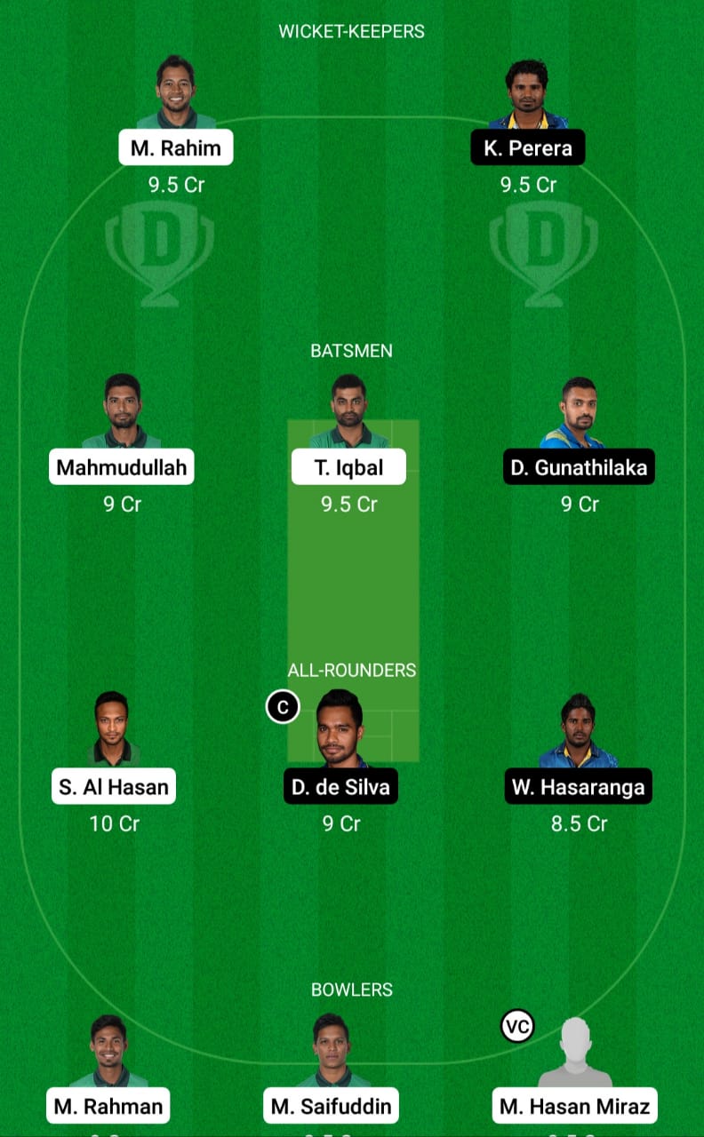 Bangladesh vs Sri Lanka Dream11 Prediction Fantasy Cricket Tips Dream11 Team