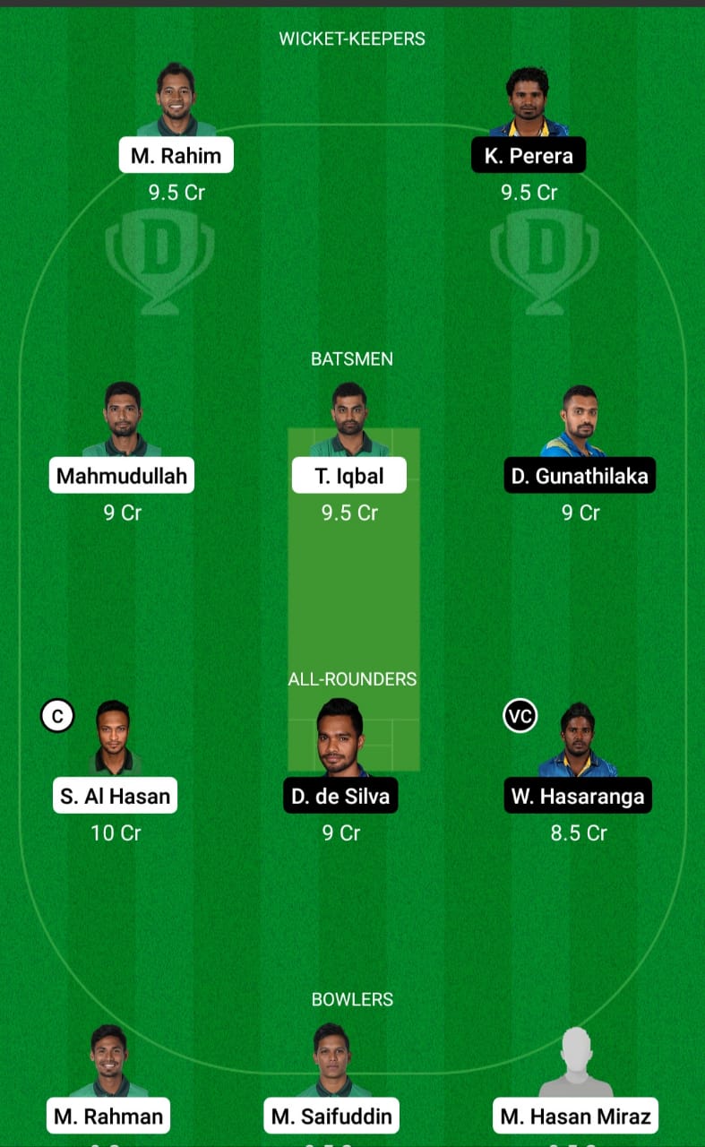 Bangladesh vs Sri Lanka Dream11 Prediction Fantasy Cricket Tips Dream11 Team