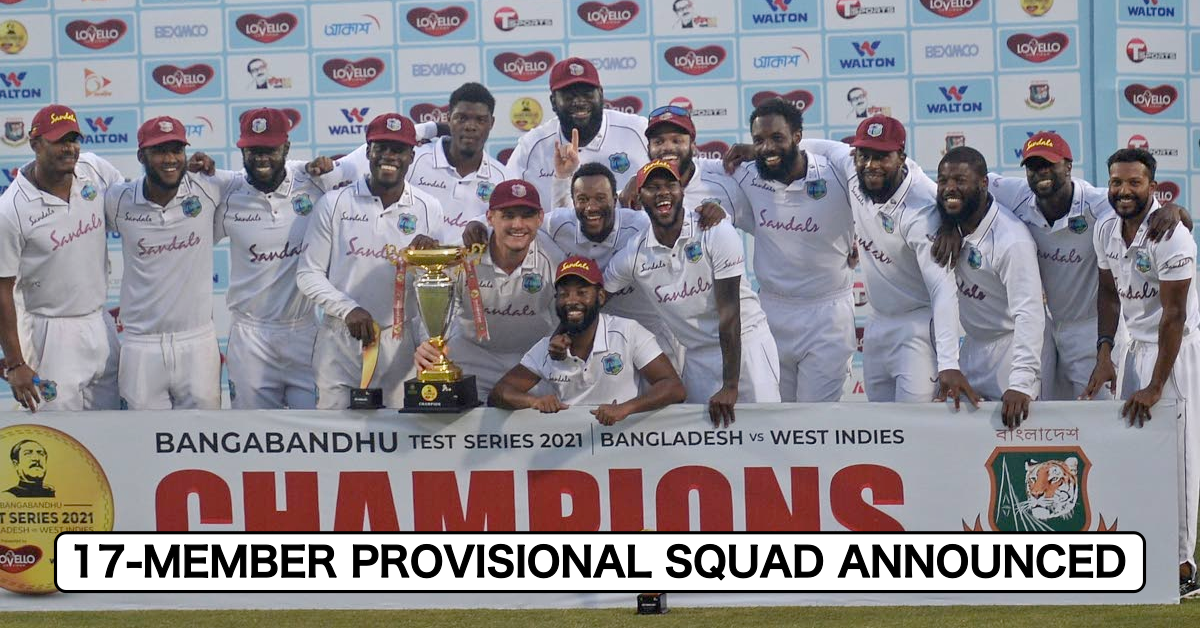 Cricket West Indies Names 17-Man Provisional West Indies Squad For South Africa Test Series