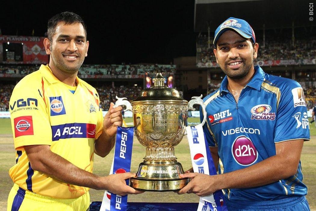 MS Dhoni and Rohit Sharma in IPL 2013 Final
