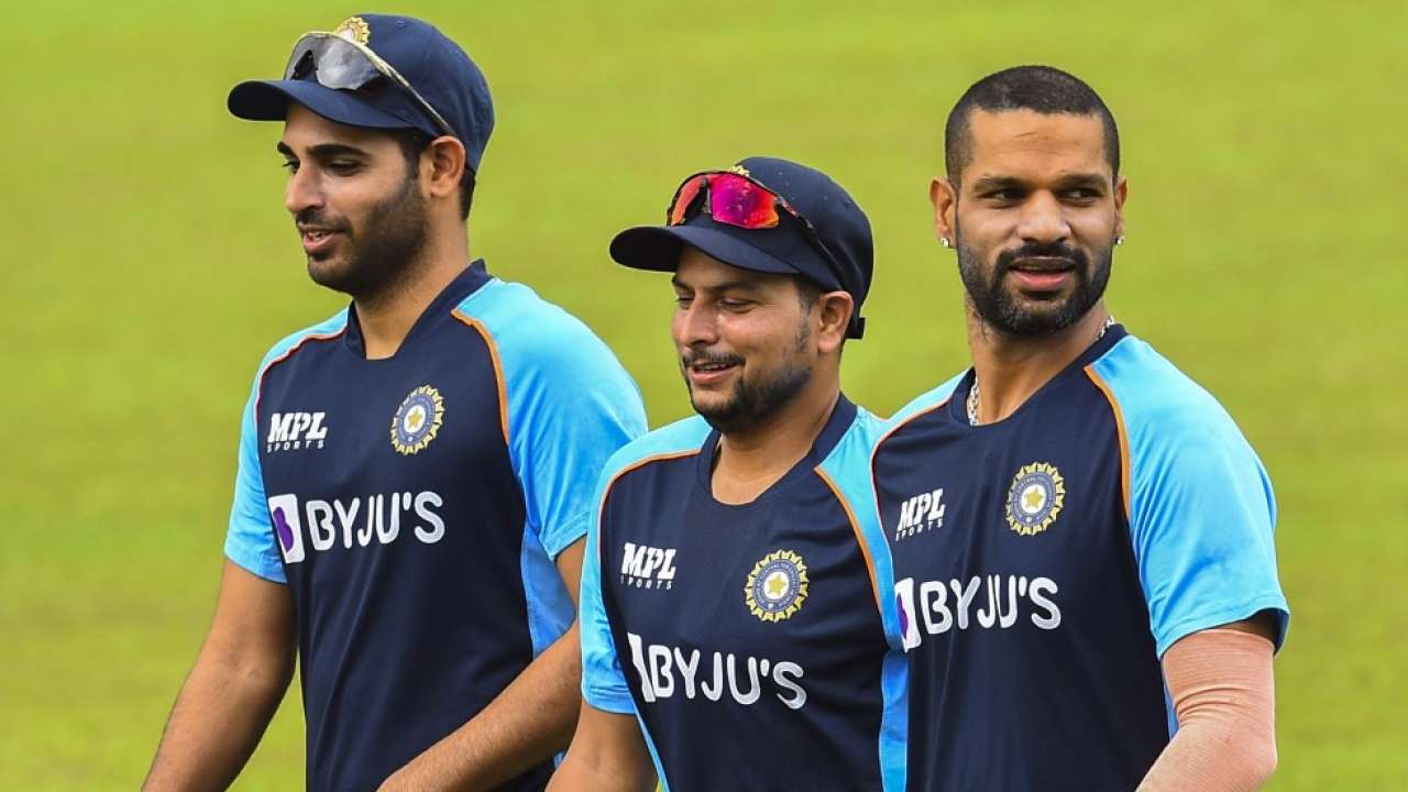 Bhuvneshwar Kumar, Kuldeep Yadav and Shikhar Dhawan