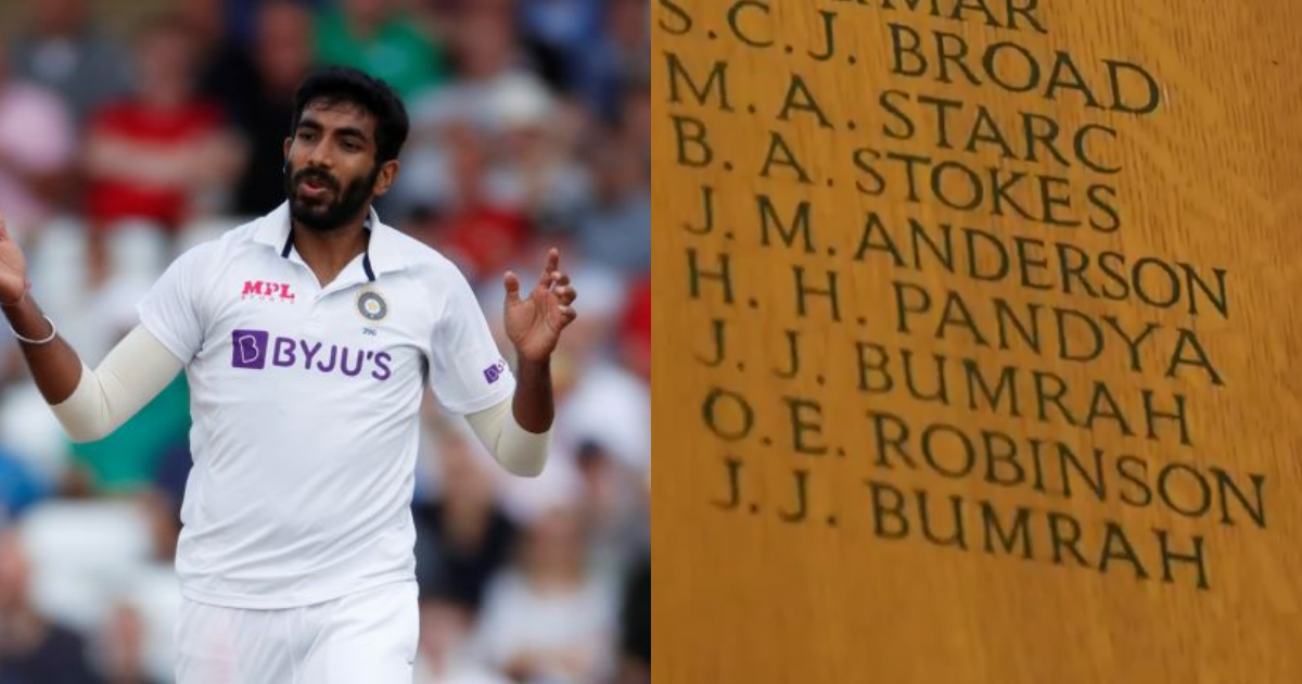 Jasprit Bumrah Etched At Trent Bridge Honorary Board