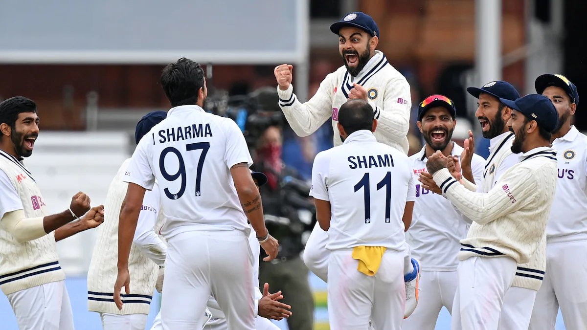 Virat Kohli celebrates fall of an England wicket. Photo- Getty