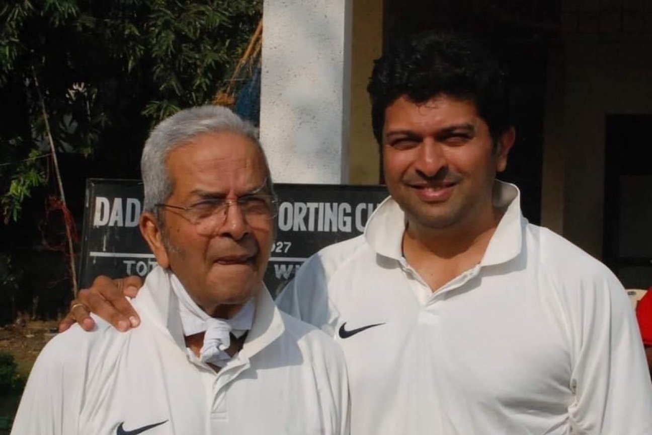 Vasudev Paranjape with his son Jatin.