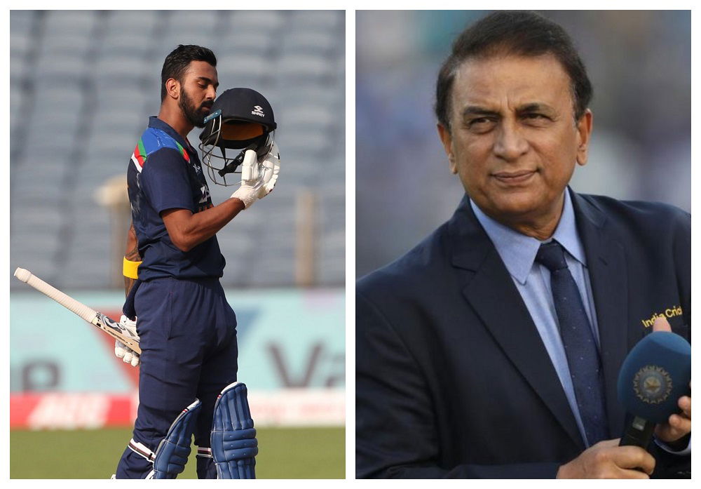 KL Rahul and Sunil Gavaskar. Photo- Twitter