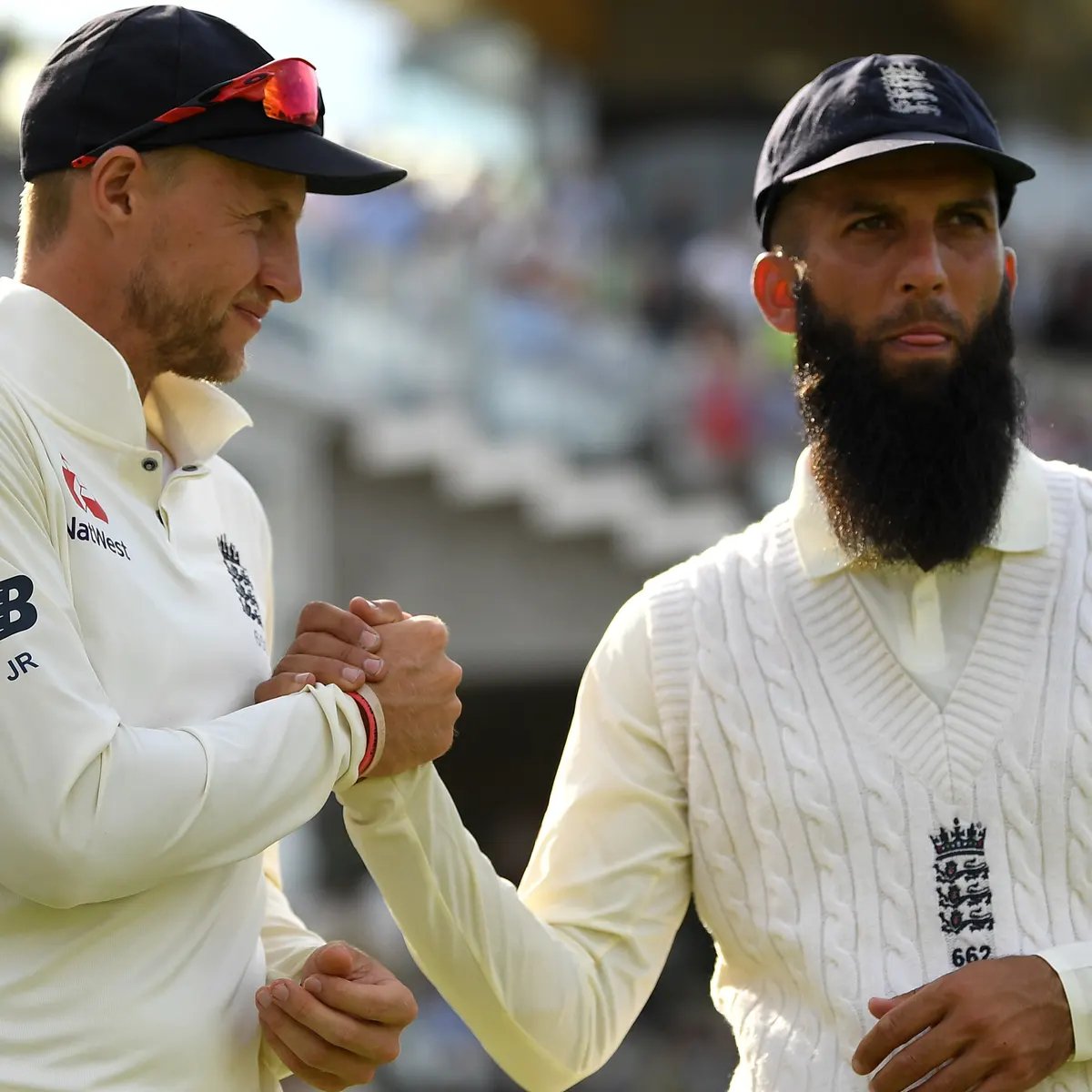 Moeen Ali and Joe Root for England. Photo- Getty