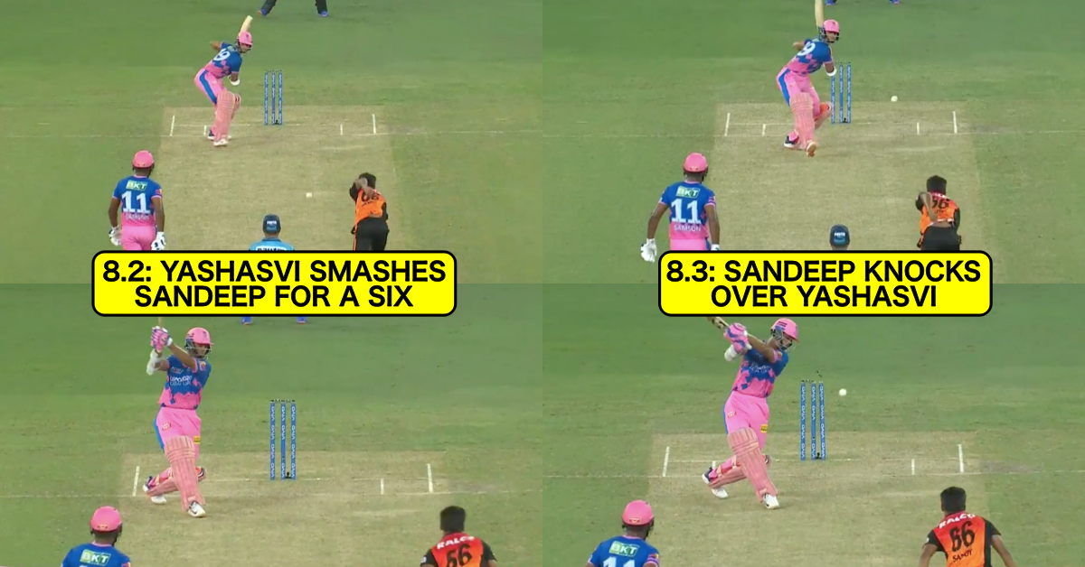 IPL 2021: Watch - Sandeep Sharma Knocks Over Yashasvi Jaiswal After Being Hit For A Six