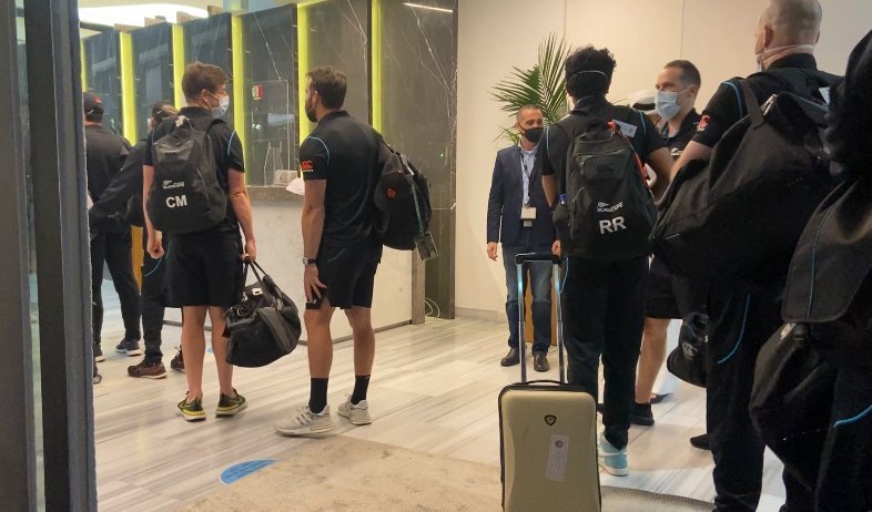 New Zealand players arrive in Dubai. Photo- BlackCaps Twitter