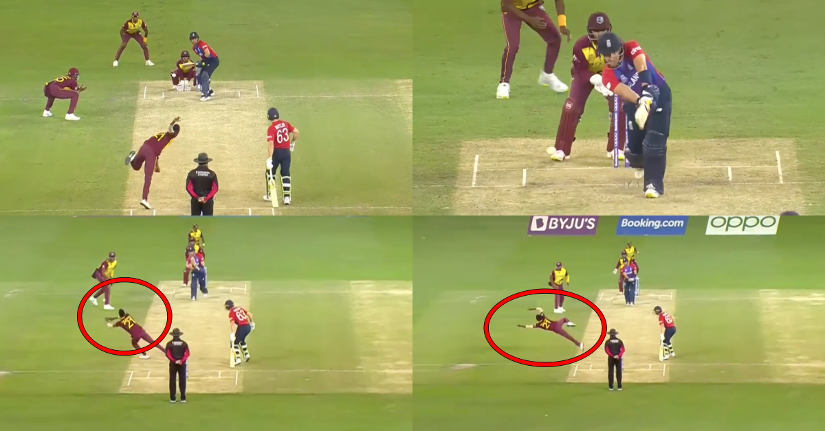 T20 World Cup 2021: Watch - Akeal Hosein Takes A Fabulous One-Handed Return Catch To Dismiss Liam Livingstone