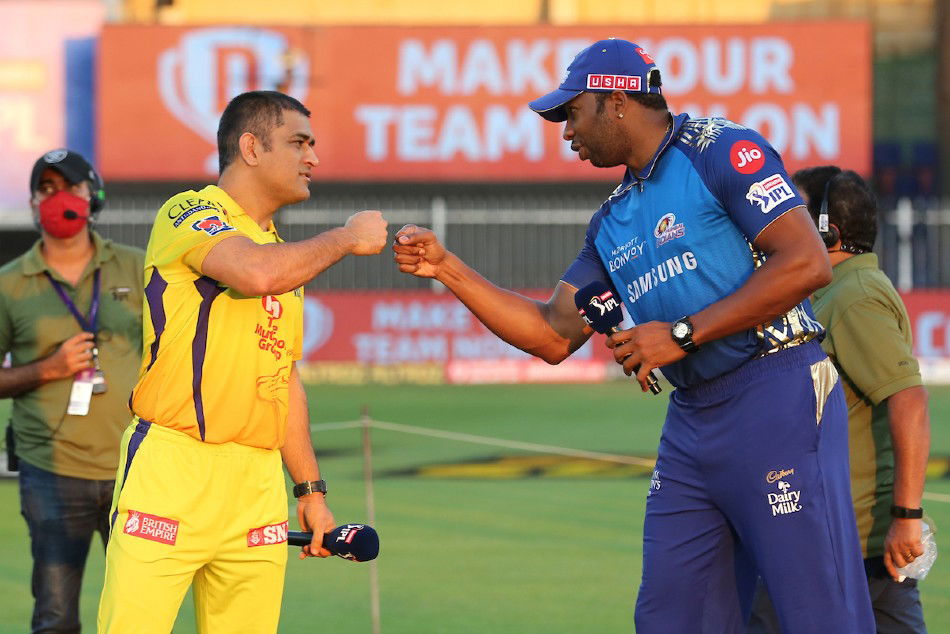 MS Dhoni and Kieron Pollard