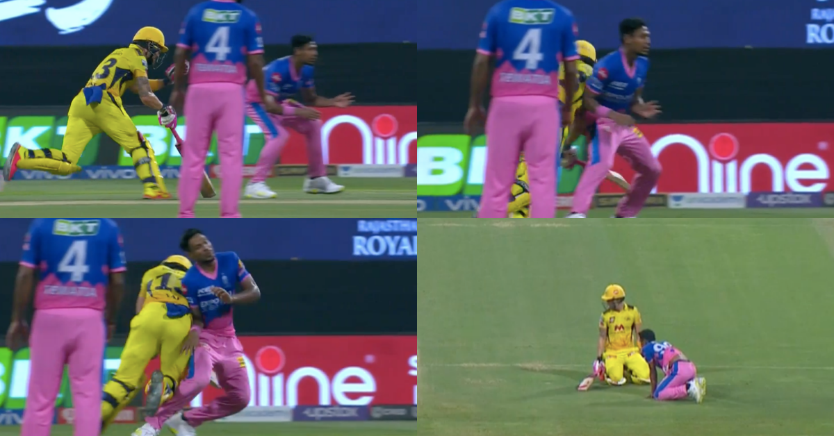 IPL 2021: Watch – Faf du Plessis' Nasty Collision With Mustafizur Rahman