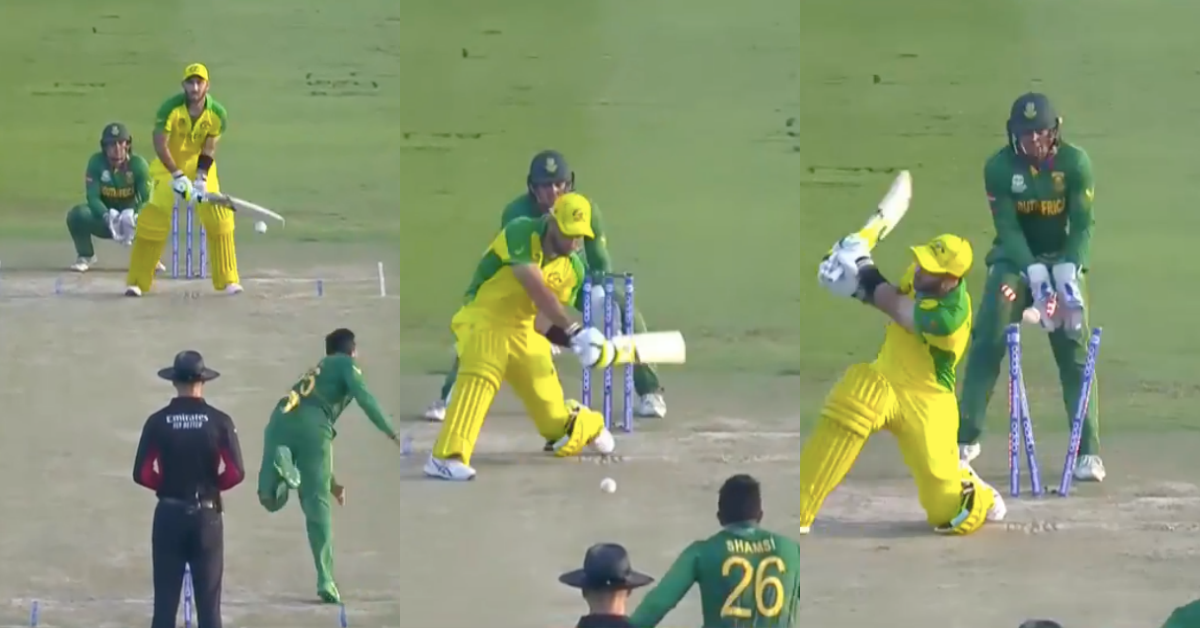 T20 World Cup 2021: Watch - Tabraiz Shamsi Castles Glenn Maxwell As The Batter Misses His Reverse Sweep
