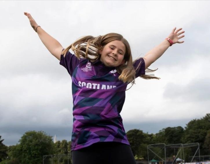 Scotland Jersey designed by 12-year-old Rebecca Downie. Photo- Cricket Scotland