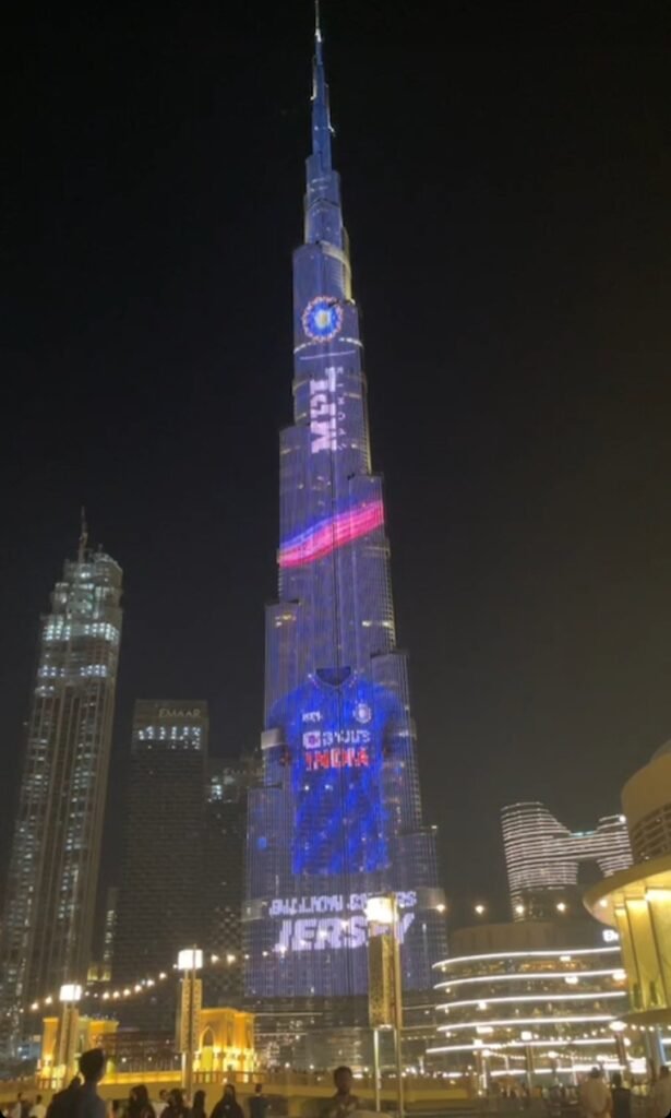 India's T20 World Cup 2021 Jersey Displayed At Burj Khalifa