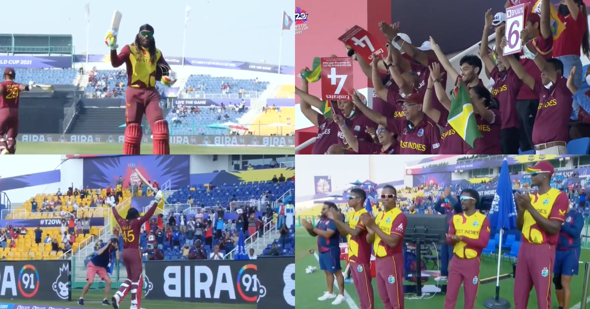 T20 World Cup 2021: Watch - West Indies Players And Fans Give Chris Gayle A Standing Ovation As Opener Walks Off The Field vs Australia