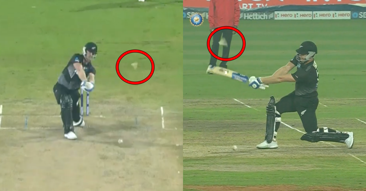 IND vs NZ 2021: Watch – James Neesham Breaks Toe-End Of His Bat While Trying To Play A Big Shot