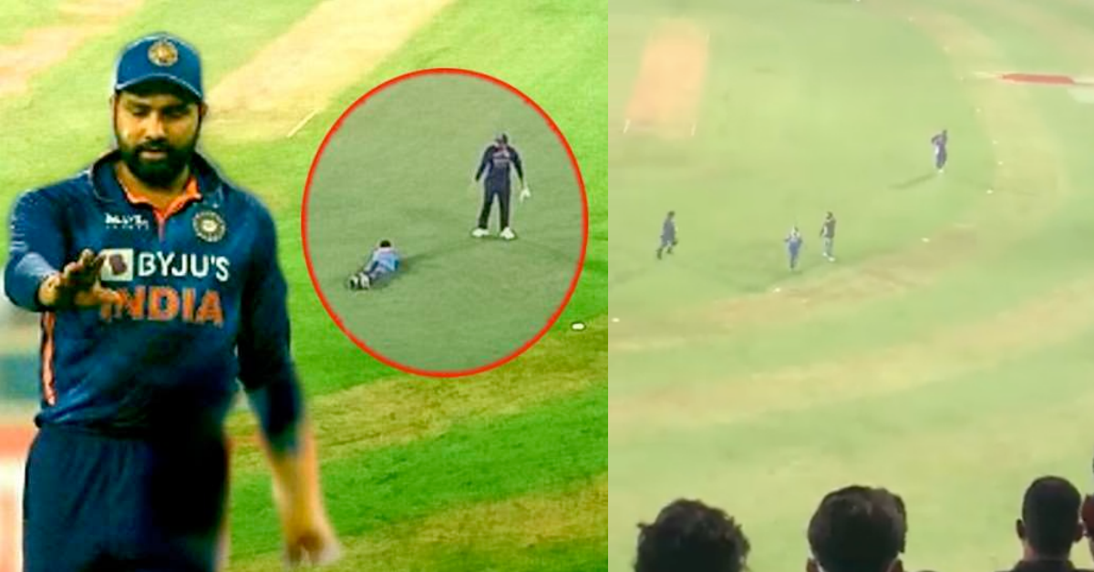IND vs NZ 2021: Watch - Man Invades Ground During Second T20I In Ranchi, Tries To Touch Feet Of Rohit Sharma