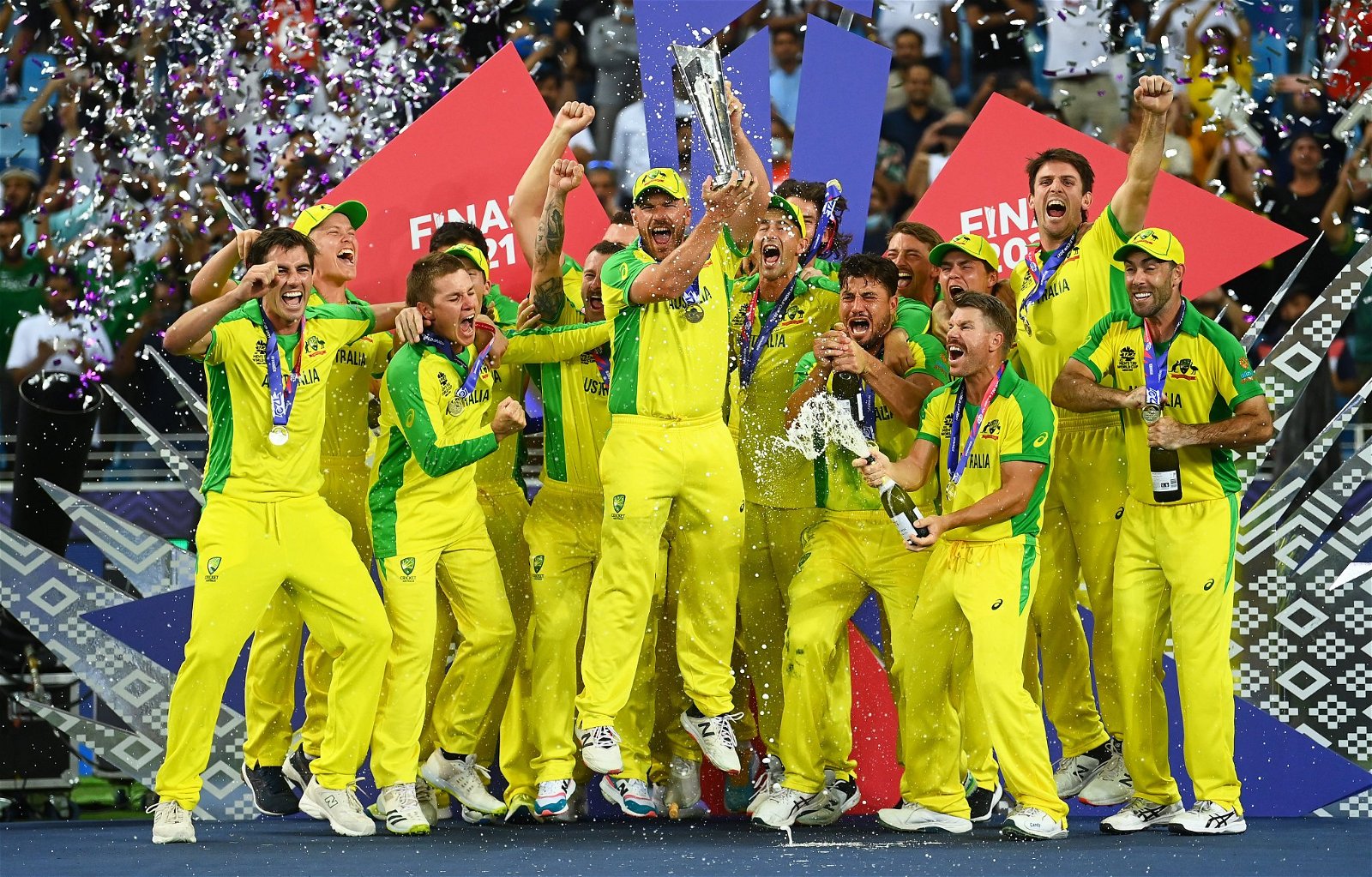 Australia with their maiden T20I World Cup in 2021. Image-Twitter
