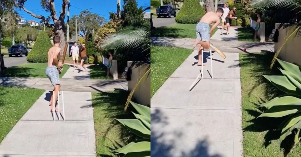 Watch – Brett Lee Bamboozles His Son With A Toe Crushing Yorker During A Front Yard Cricket Game