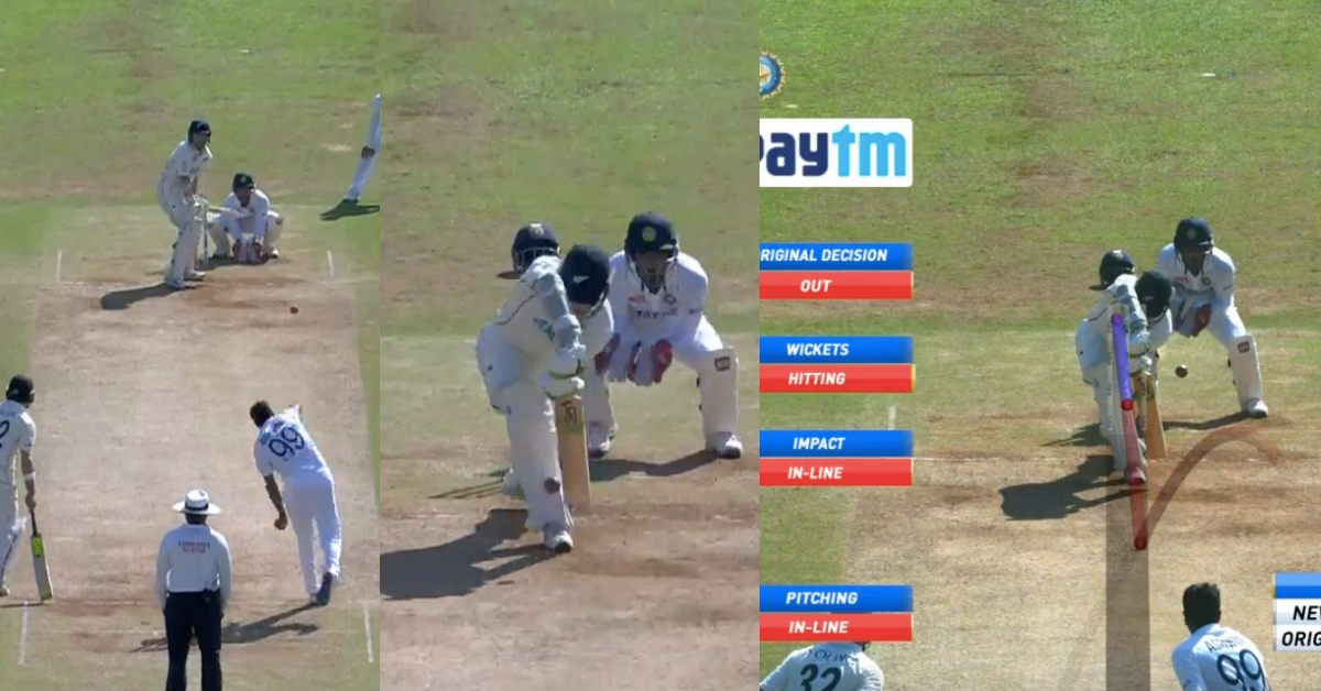 IND vs NZ 2021: Watch – India Strike Early As Ravichandran Ashwin Dismisses Tom Latham For The 8th Time In Tests