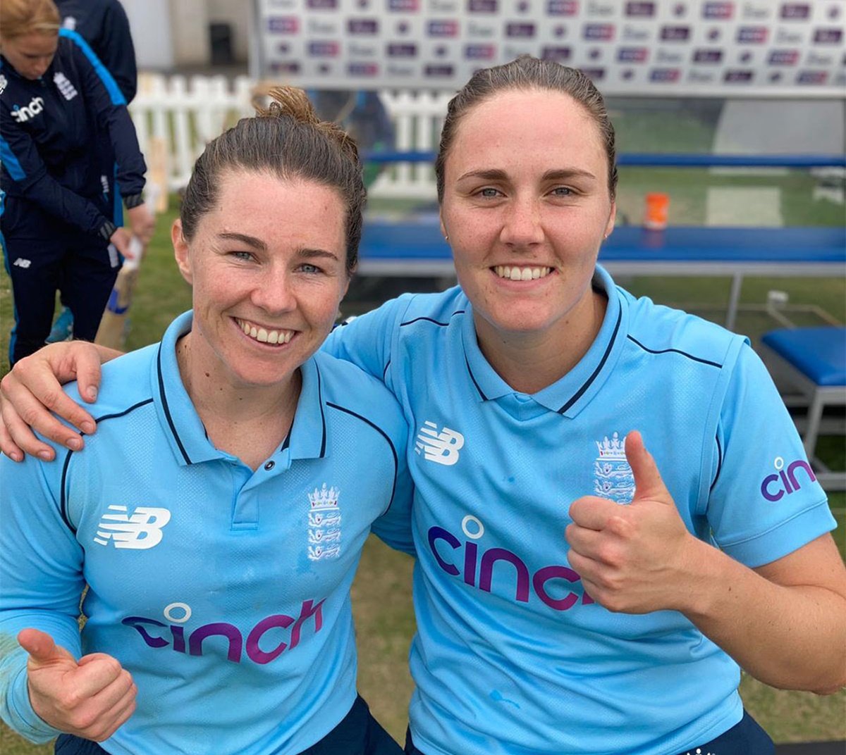Tammy Beaumont and Nat Sciver of England. Photo- Getty