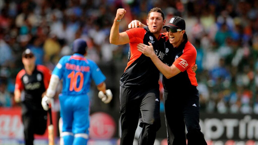 Tim Bresnan for England. PHoto- Getty