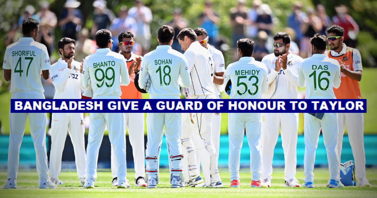 NZ vs BAN: Watch- Ross Taylor Granted A Guard Of Honour By Bangladesh Players As He Walks Out To Bat In His Final International Match 