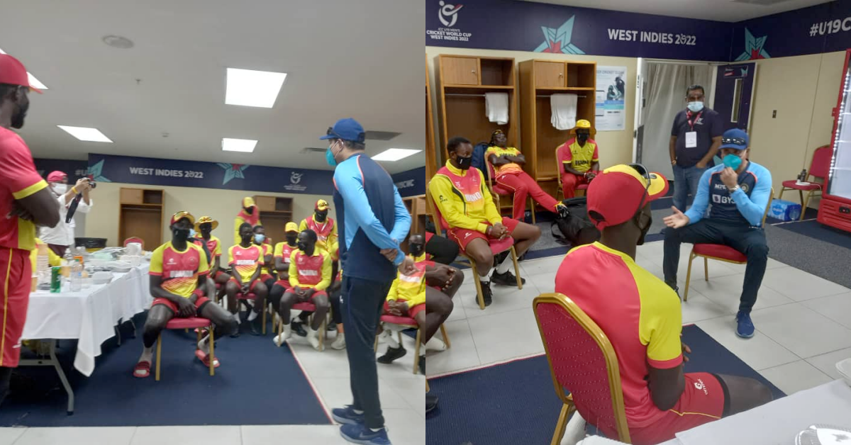 VVS Laxman Visits Uganda U19 Team's Dressing Room After India U19's Dominant Win Over The Opposition