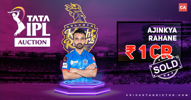 Ajinkya Rahane Bought By Kolkata Knight Riders For INR 1 Crore In The IPL 2022 Mega Auction