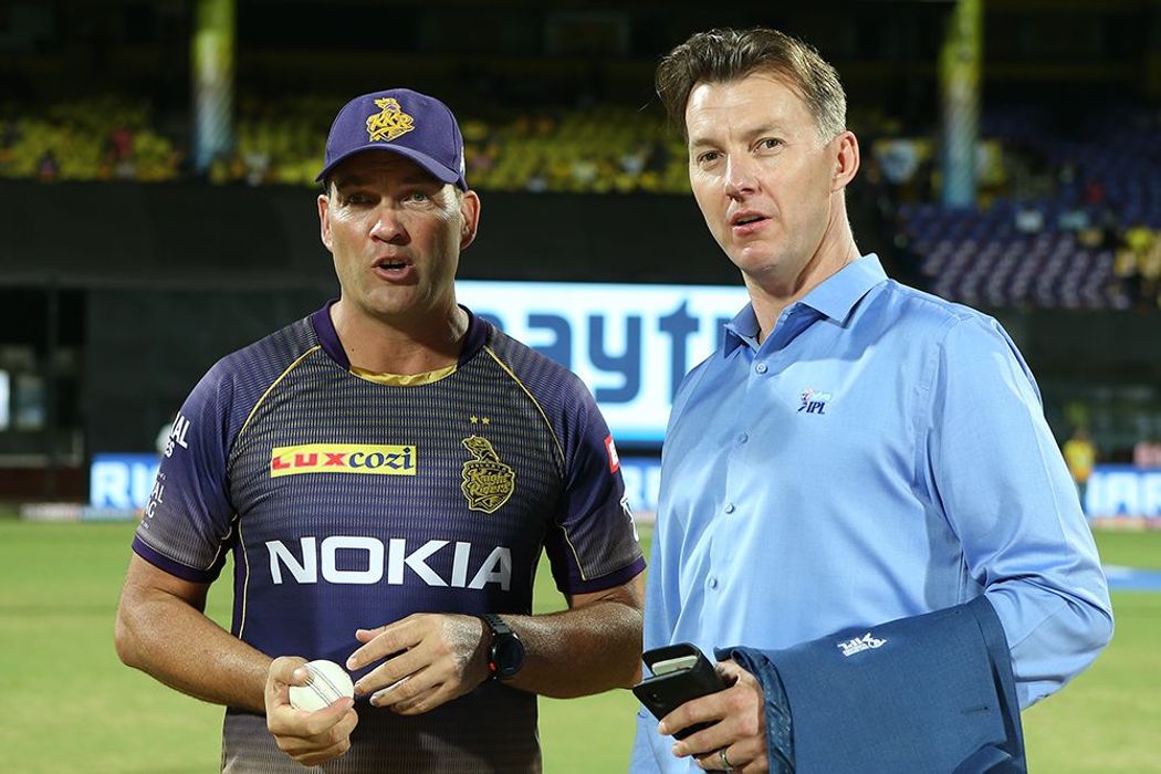 Brett Lee and Jacques Kallis. Photo- IPL