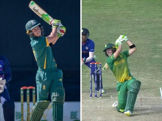 Dewald Brevis and AB de Villiers. Photo- Twitter