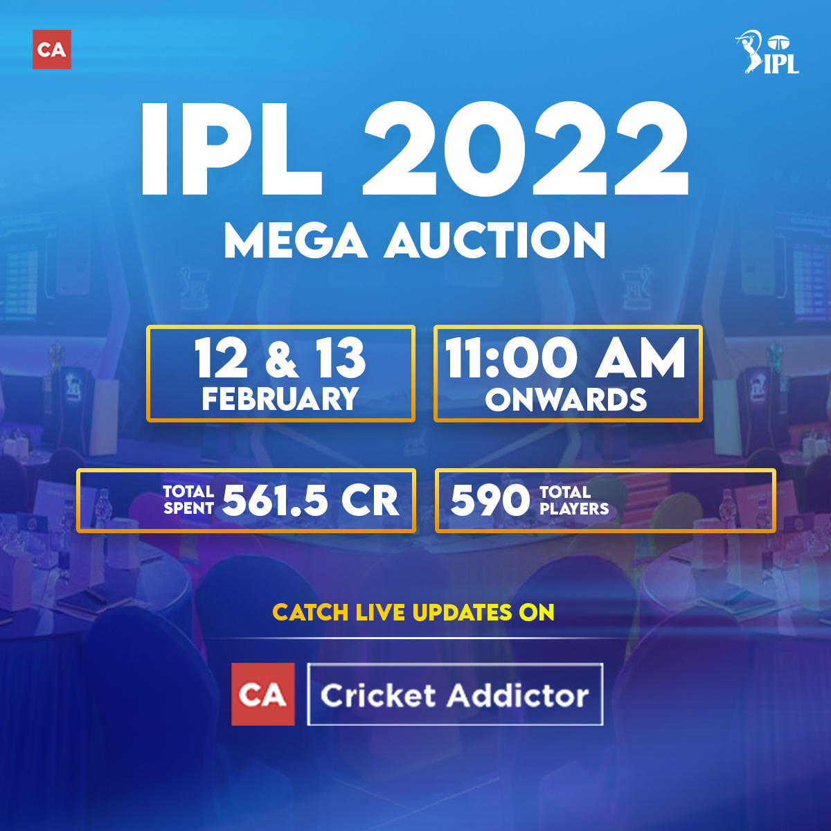 IPL Auction Live Updates 2022, Live Players Bought By CSK, DC, KKR, MI, PBKS, RR, RCB, SRH, Lucknow, Ahmedabad Players List, Remaining Purse Value Of All 10 Teams