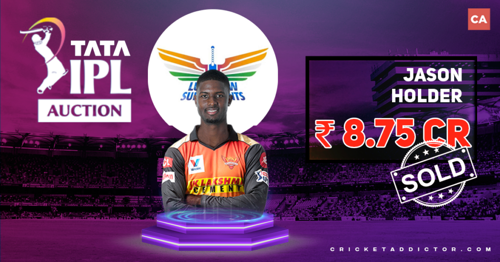 Jason Holder Bought By Lucknow Super Giants For INR 8.75 Crores In IPL 2022 Mega Auction