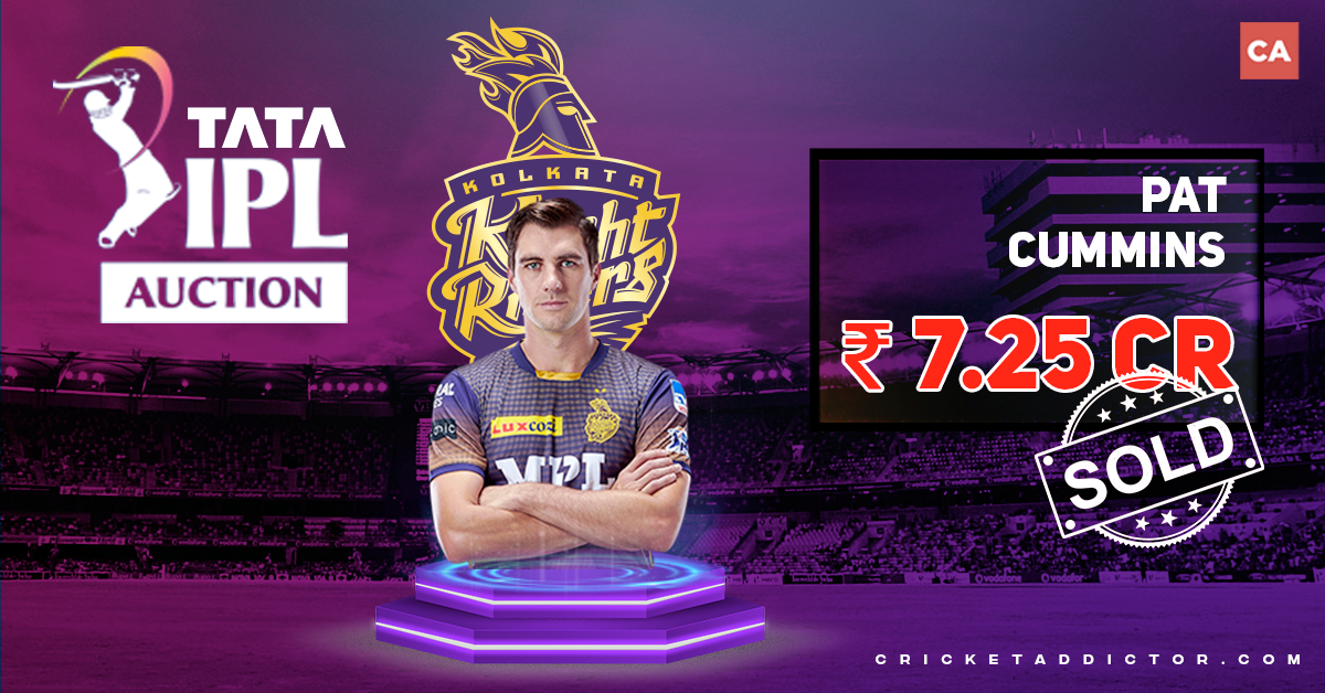Pat Cummins Bought By Kolkata Knight Riders For INR 7.25 Crores In IPL 2022 Mega Auction