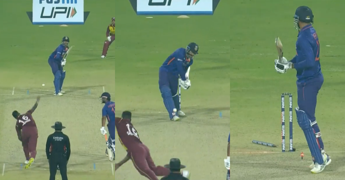 IND v WI: Watch - Venkatesh Iyer Gets Cleaned Up By A Perfect Yorker By Romario Shepherd