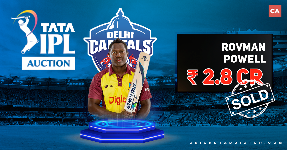 Rovman Powell Bought By Delhi Capitals (DC) For INR 2.8 Crore In IPL 2022 Mega Auction