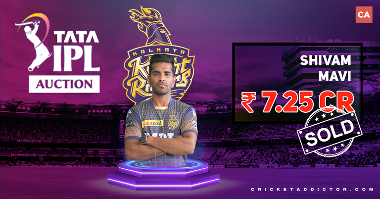 Shivam Mavi Bought By Kolkata Knight Riders For INR 7.25 Crore In IPL 2022 Mega Auction
