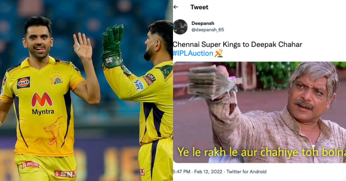 Twitter Reacts As Deepak Chahar Gets Sold To Chennai Super Kings (CSK) For INR 14 Crore