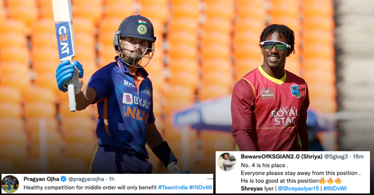 IND vs WI: Twitter Reacts As Shreyas Iyer Plays Measured Knock On Return To ODI Cricket