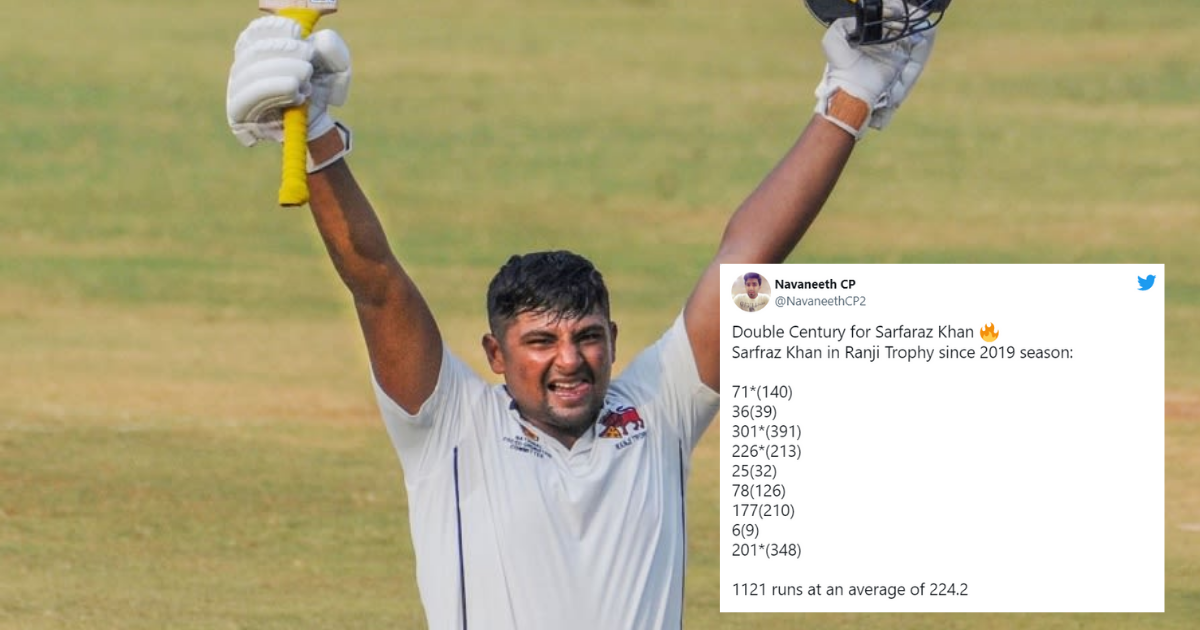 Twitter Reacts As Sarfaraz Khan Smashes Double Century For Mumbai