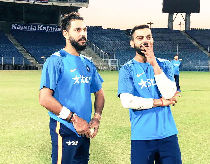 Virat kohli and yuvraj Singh. Photo- Twitter