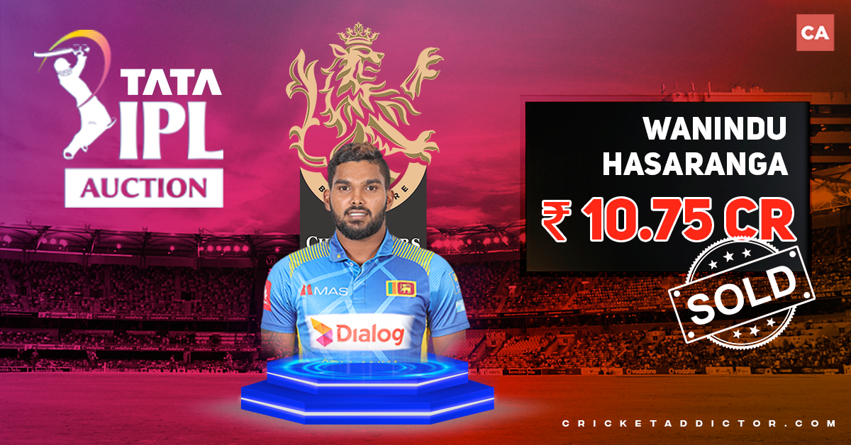 Wanindu Hasaranga Bought By Royal Challengers Bangalore (RCB) For INR 10.75 Crores In IPL 2022 Mega Auction