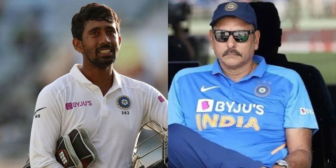 Wriddhiman Saha and Ravi Shastri. Photo- Twitter