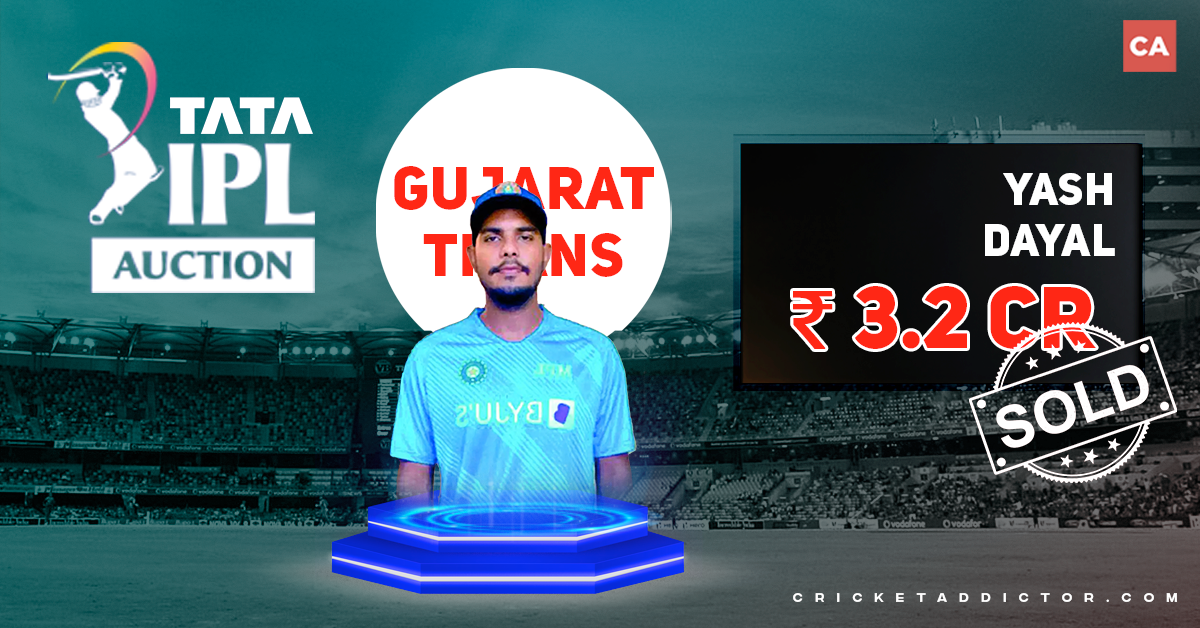 Yash Dayal was bought by Gujarat Titans for 3.2 Crores in the IPL 2022 Auction