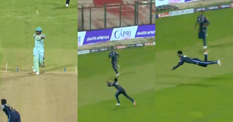 GT vs LSG: Watch – Shubman Gill Grabs An Absolutely Stunning Diving Catch To Send Back LSG Batter Evin Lewis