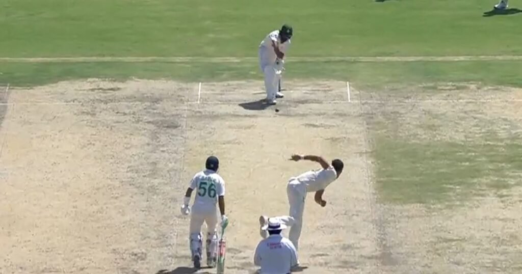 Fawad Alam trapped LBW by Mitchell Starc. Photo- PCB
