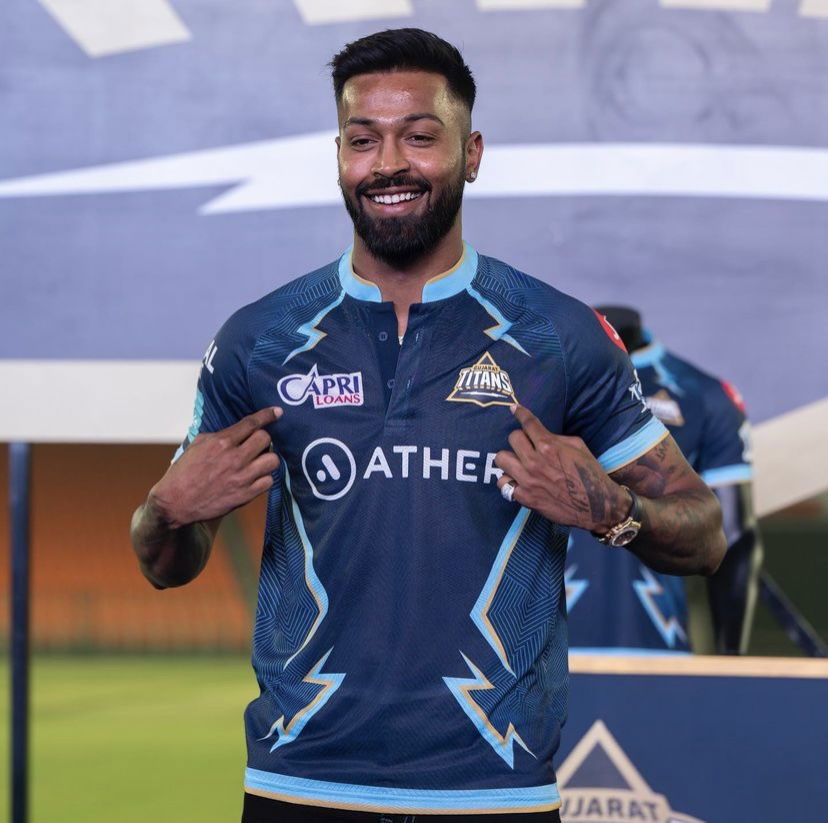 Hardik Pandya at GT jersey launch. Photo- Twitter