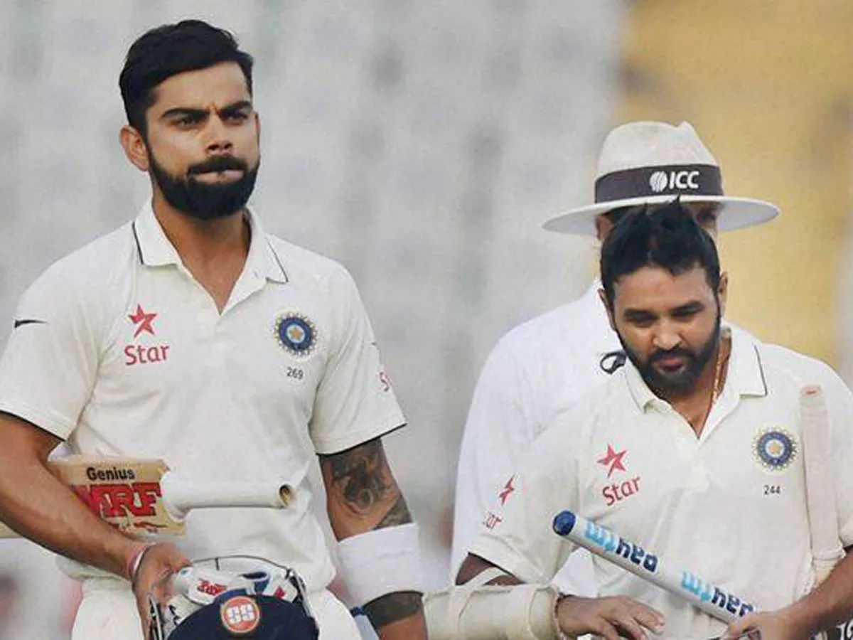 Virat Kohli and Parthiv Patel for India. Photo- PTI