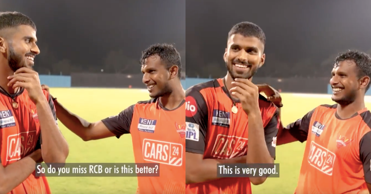 IPL 2022: Watch – Washington Sundar Comes Up With A Hilarious Response After SRH Pacer T Natarajan Asks “Do You Miss RCB”